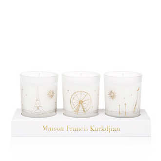 Three scented candles coffret 